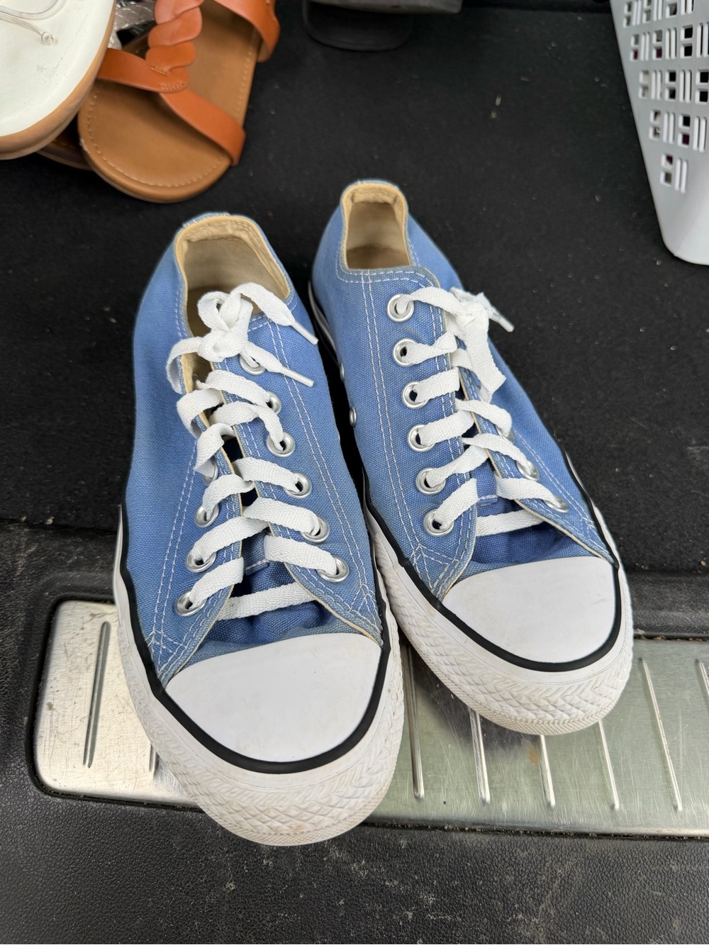 Converse Low-Top Canvas Sneakers in Beige and White